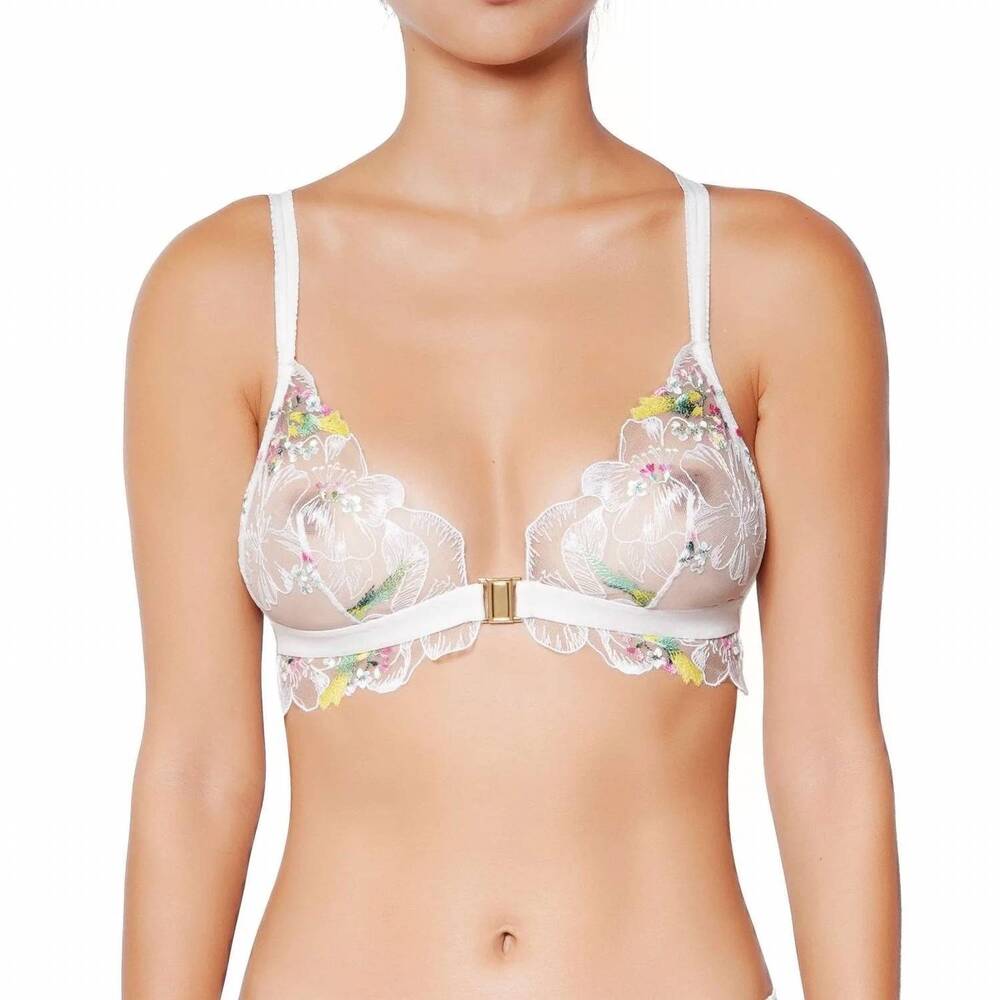 NEW HUIT winter romance bralette in floral white